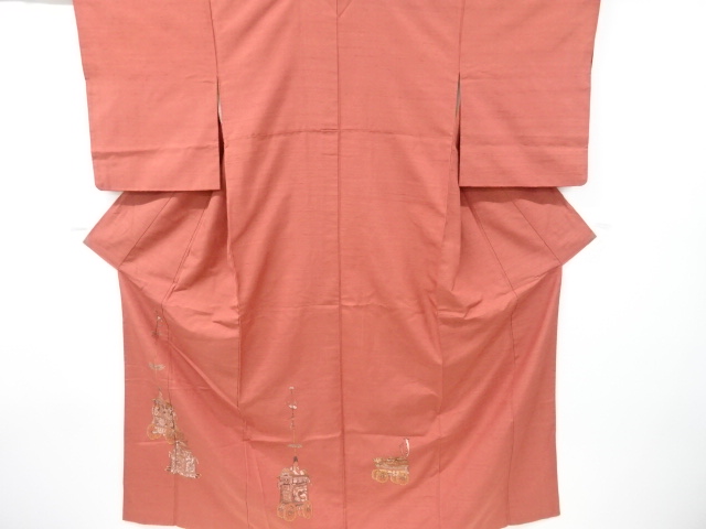 JAPANESE KIMONO / VINTAGE TSUKESAGE KIMONO / SILK / TSUMUGI / WOVEN GION CART 